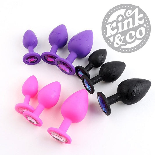 Set of silicone butt plugs