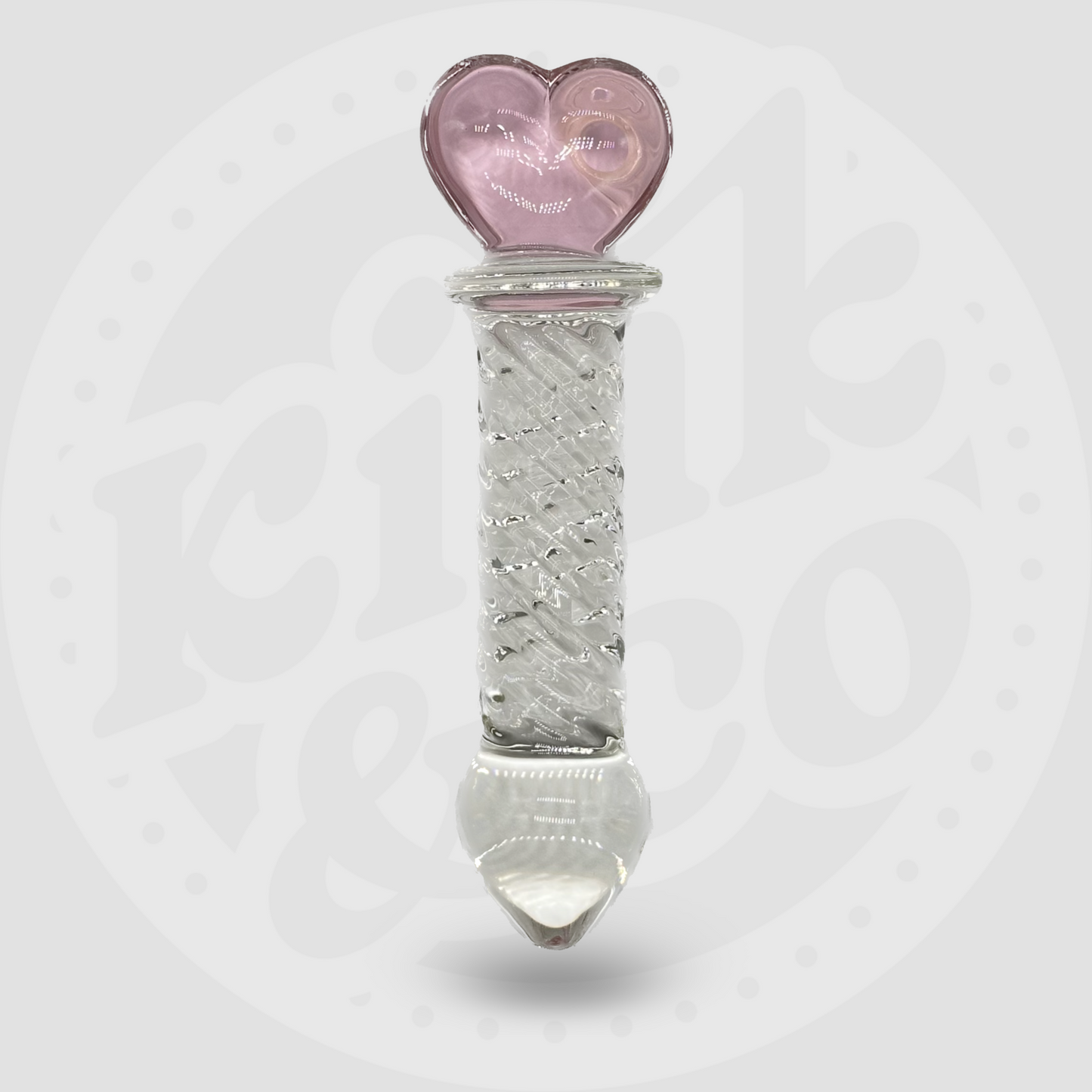 Glass Heart Dildo With Ridges