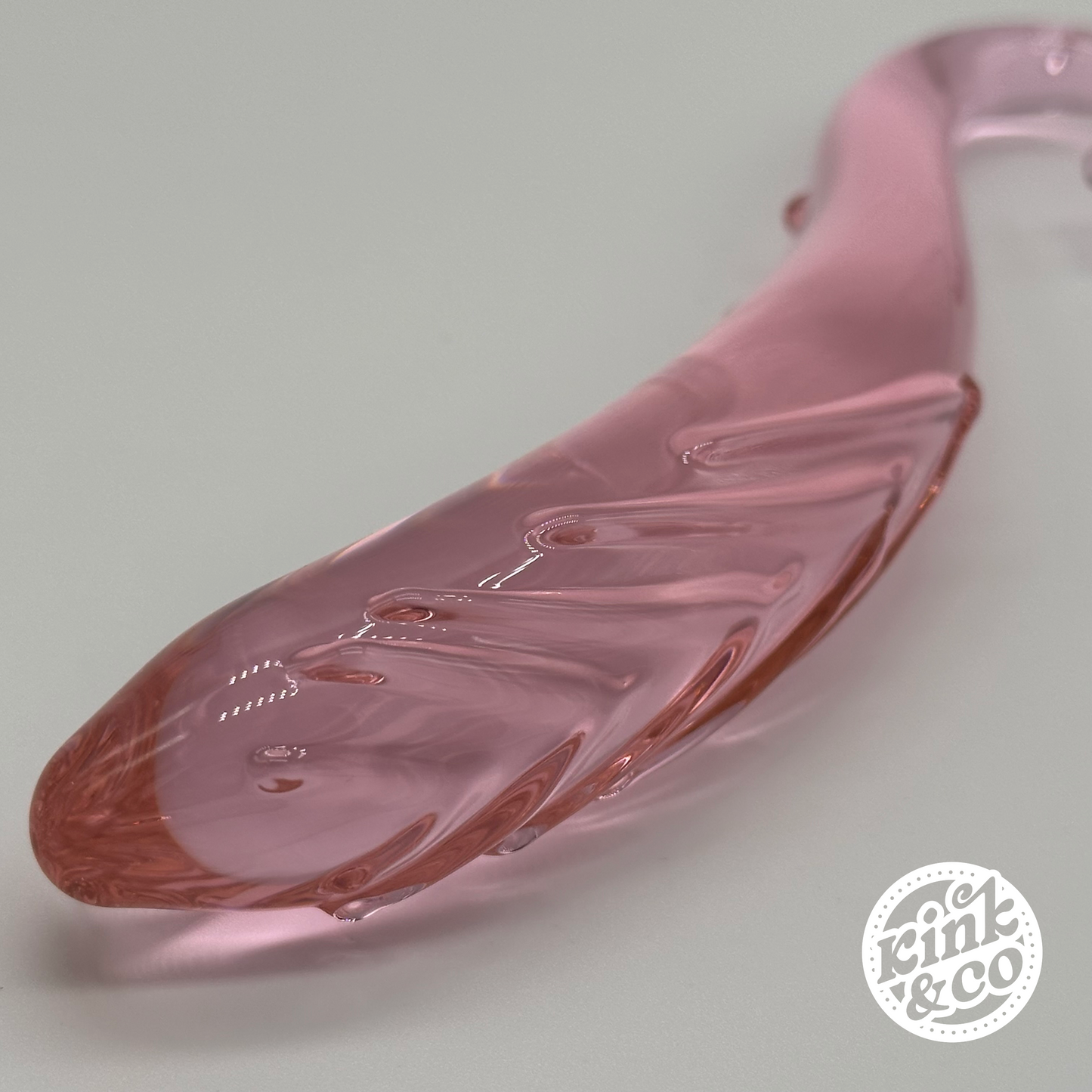 Consolador de cristal con forma de tentáculo rosa