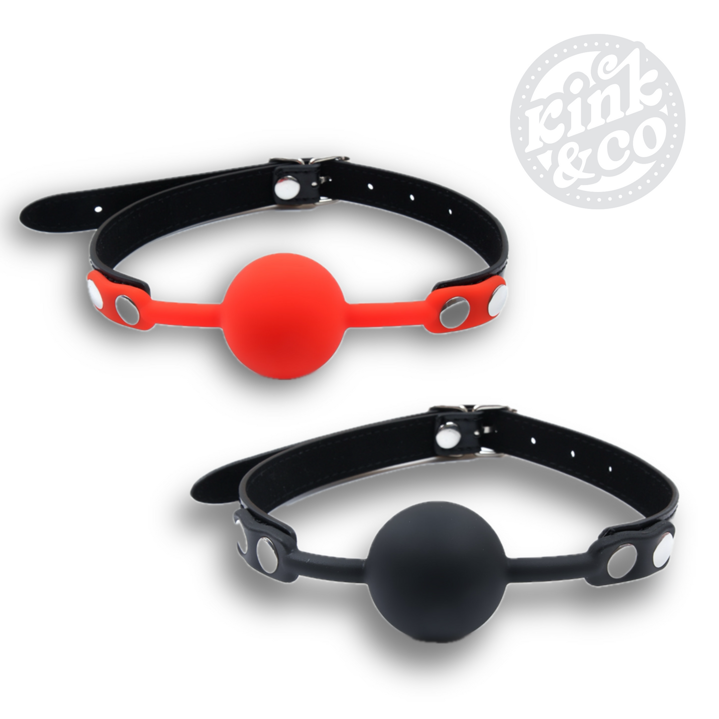 Faux Leather Medium Silicone Ball Gag