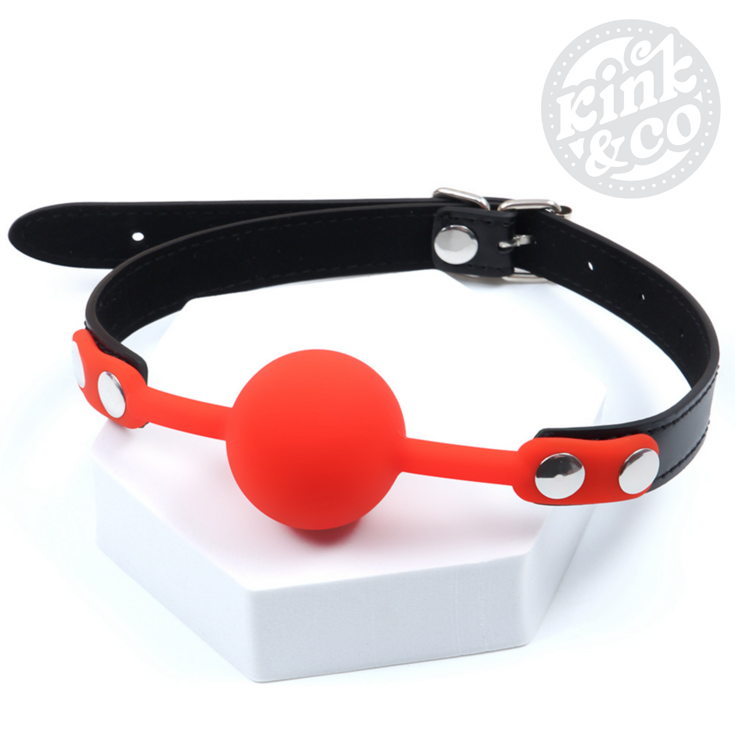 Faux Leather Medium Silicone Ball Gag