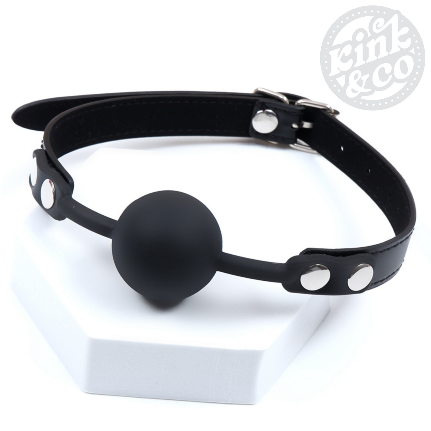 Faux Leather Medium Silicone Ball Gag