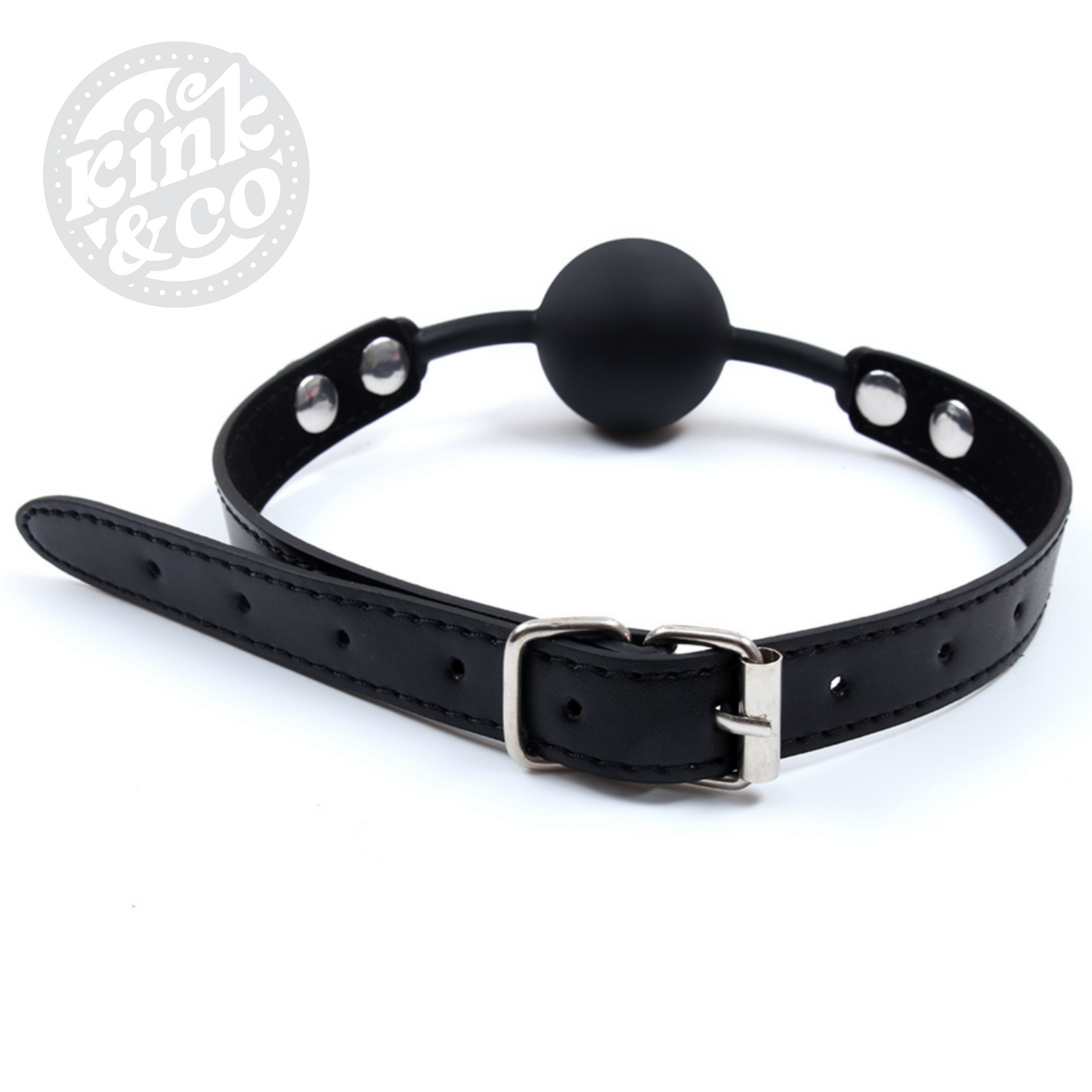 Faux Leather Medium Silicone Ball Gag