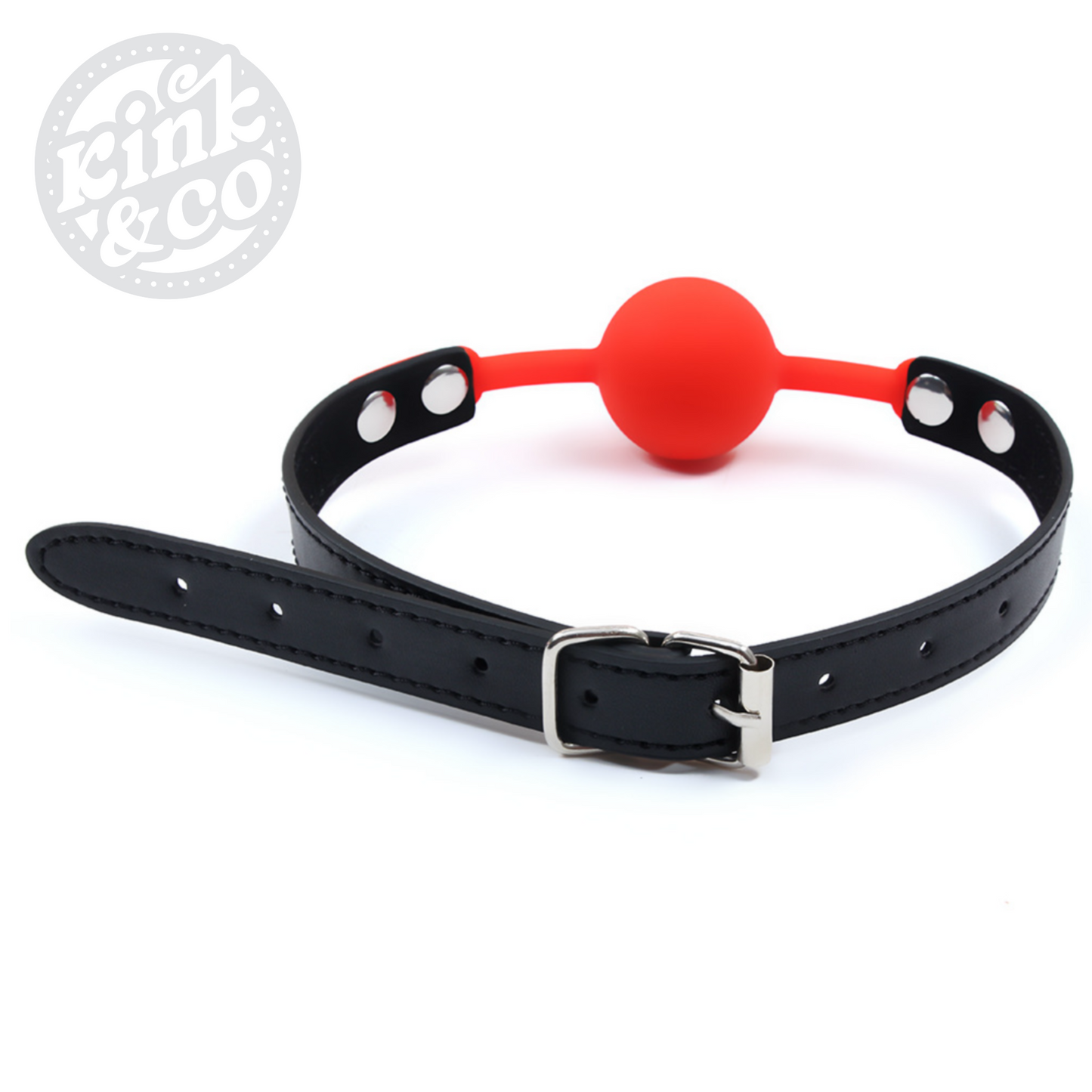 Faux Leather Medium Silicone Ball Gag