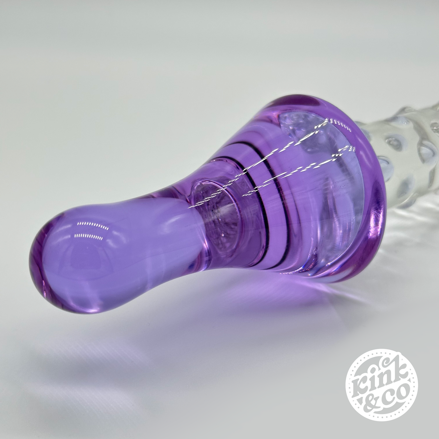 Großer Fantasy Wand-Dildo aus Glas mit lila Griff