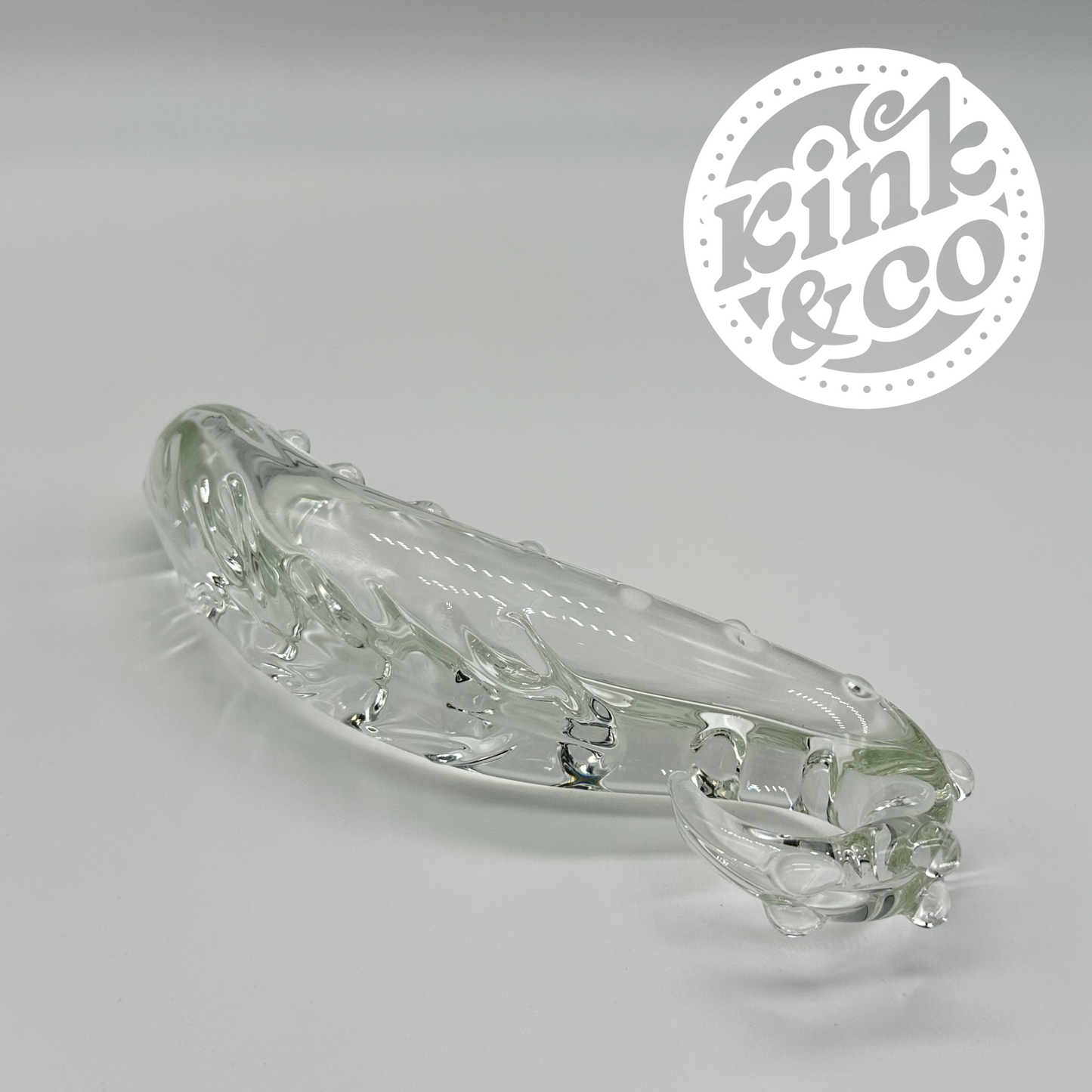 Textured Twisted Tentacle Clear Glass Sensual Glass Dildo - By Kink&Co