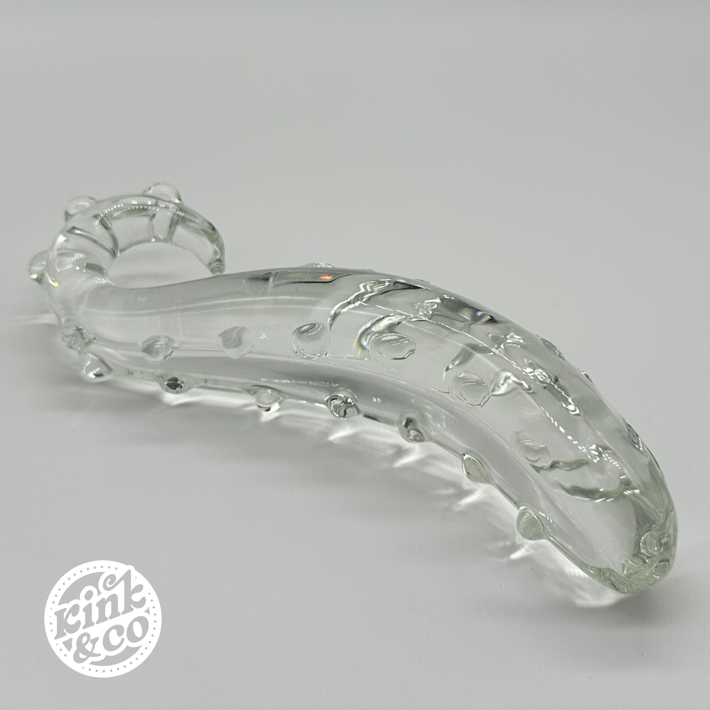 Textured Twisted Tentacle Clear Glass Sensual Glass Dildo - By Kink&Co