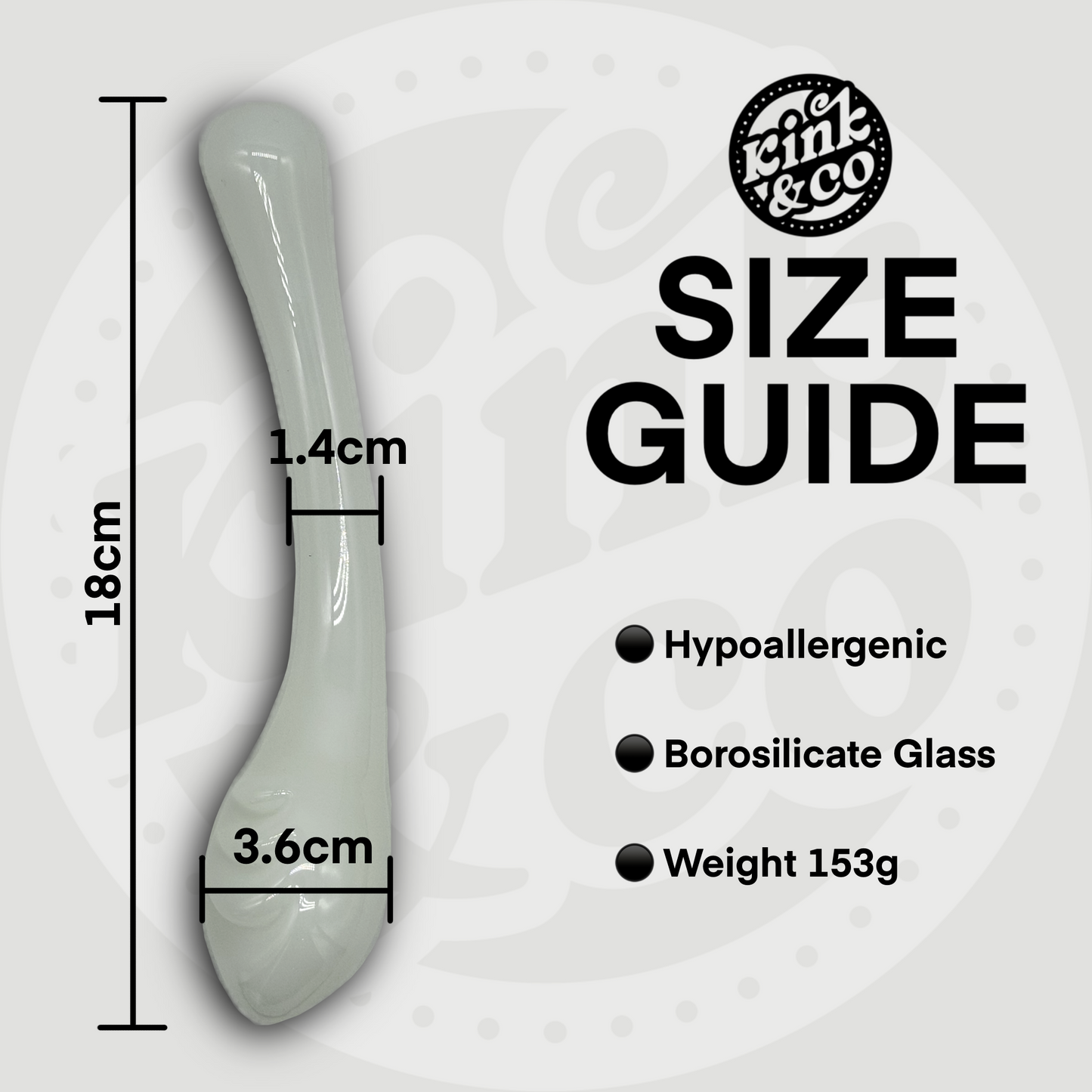 Glass Double-Ended Dildo with Fin Ridge Bulb Tip