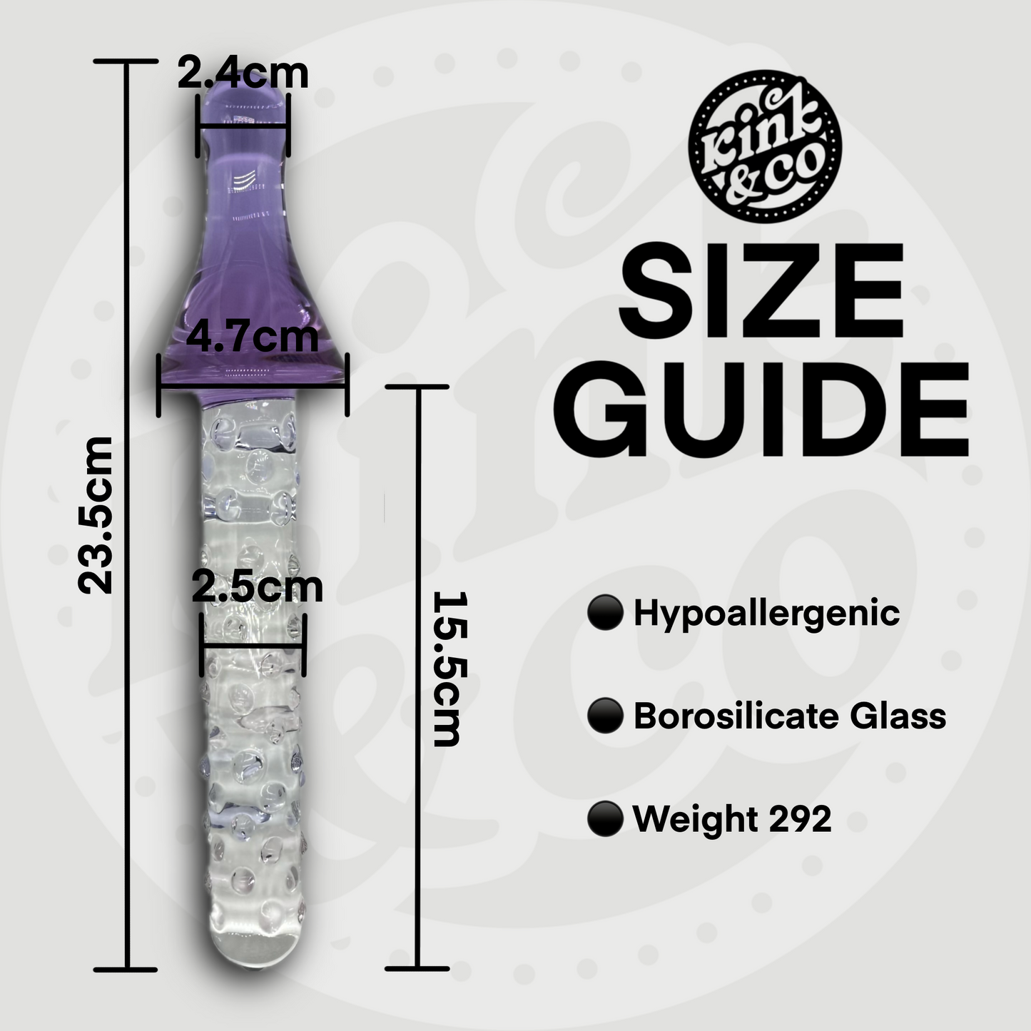 Big Glass Fantasy Wand Dildo with Purple Handle