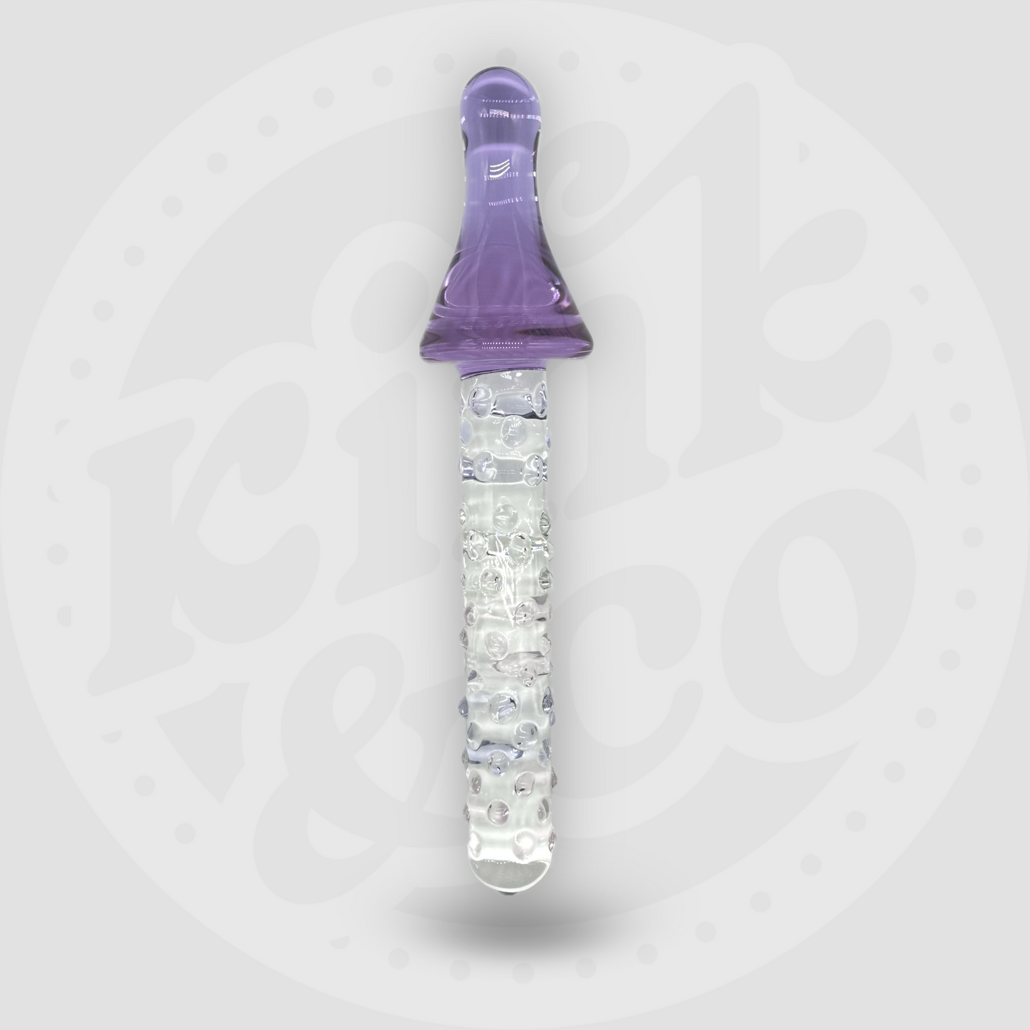 Großer Fantasy Wand-Dildo aus Glas mit lila Griff