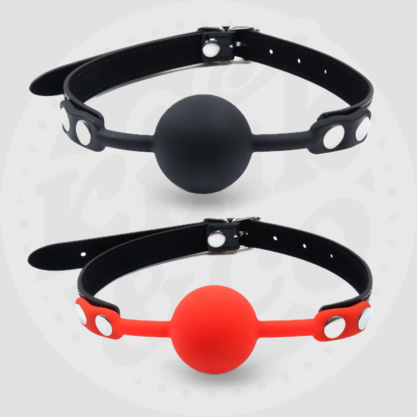 Faux Leather Medium Silicone Ball Gag