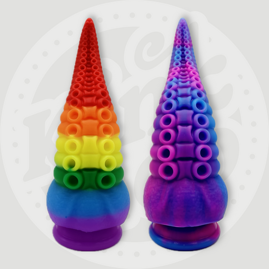 Multicoloured Tentacle Dildo with Suction Cup Bas