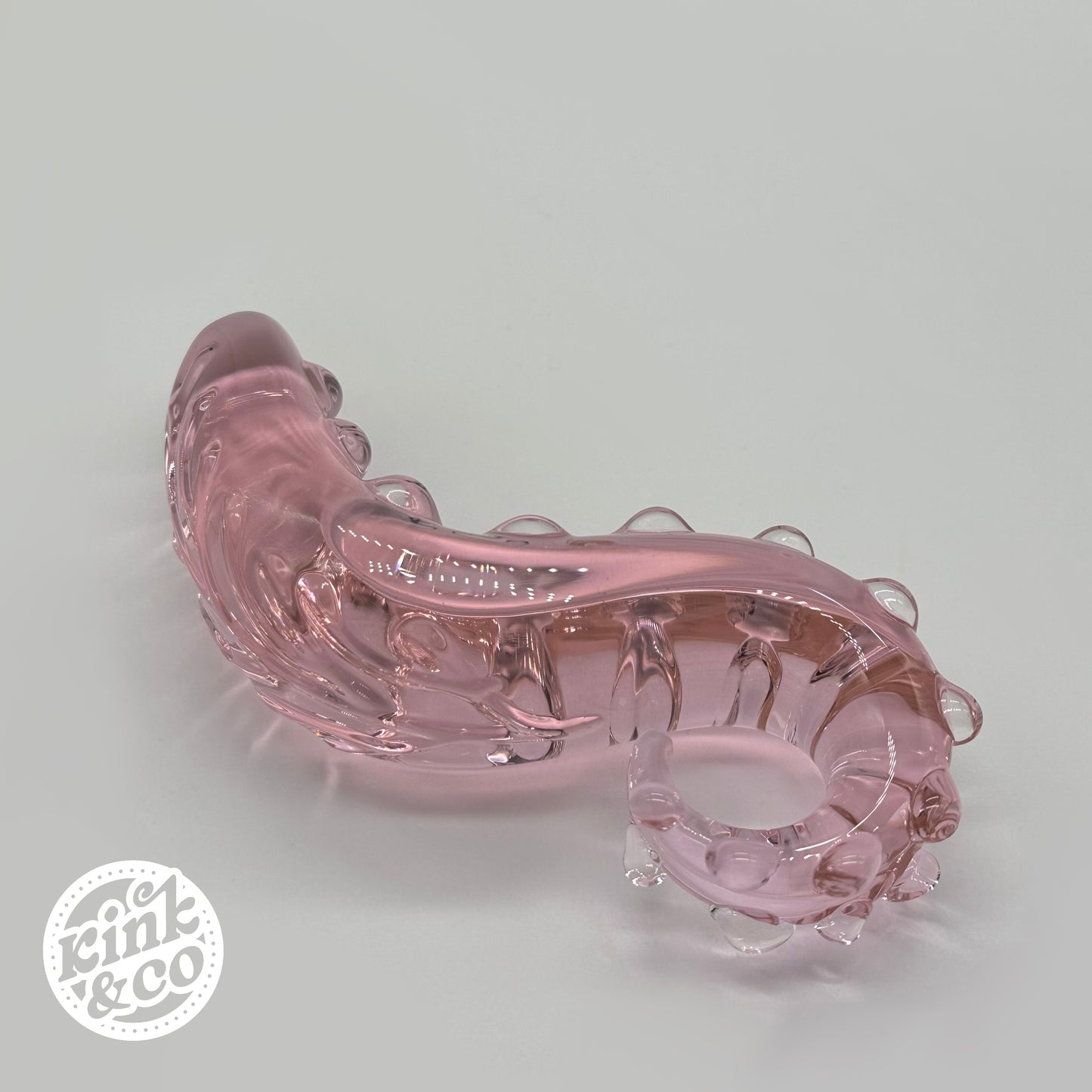 Textured Pink Tentacle Glass Dildo