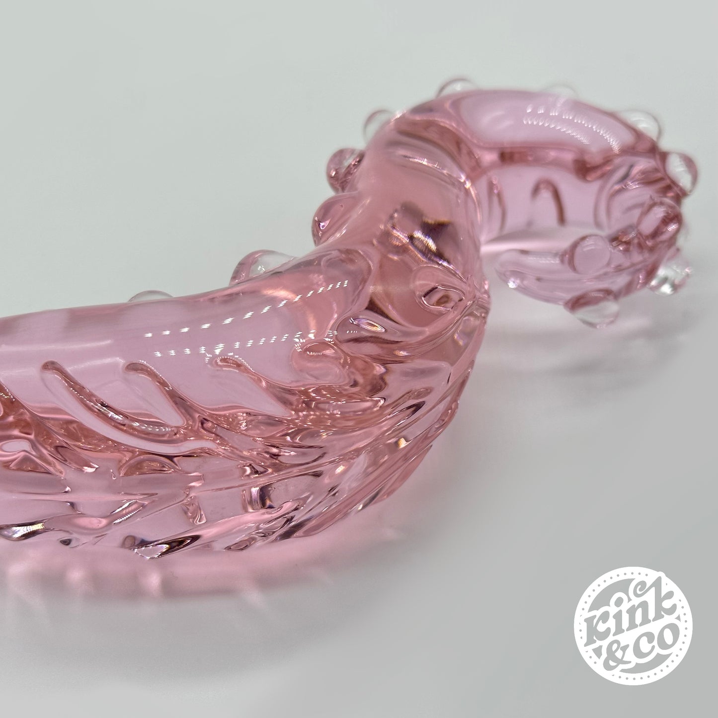 Textured Pink Tentacle Glass Dildo