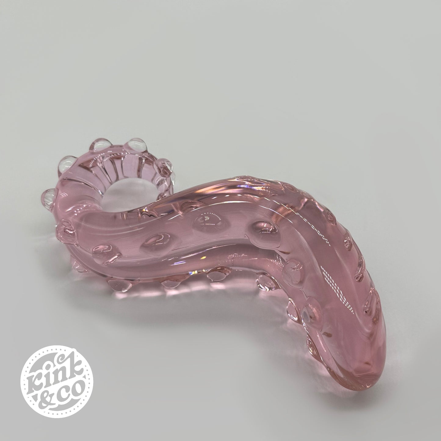 Textured Pink Tentacle Glass Dildo