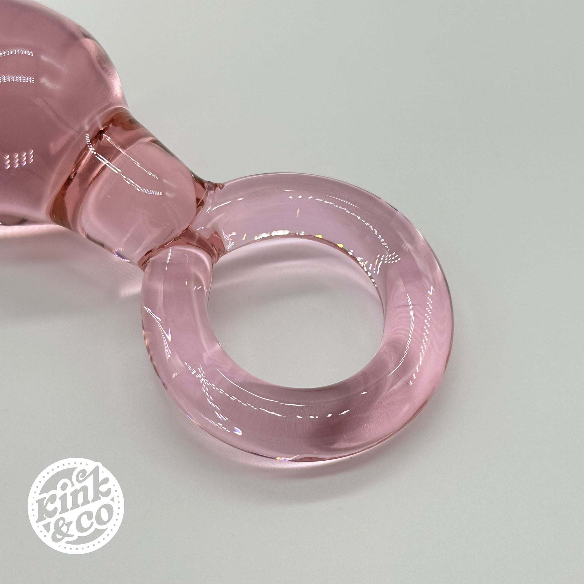 Butt Plug Pink Teardrop Bulb with Ring Handle - By Kink&Co