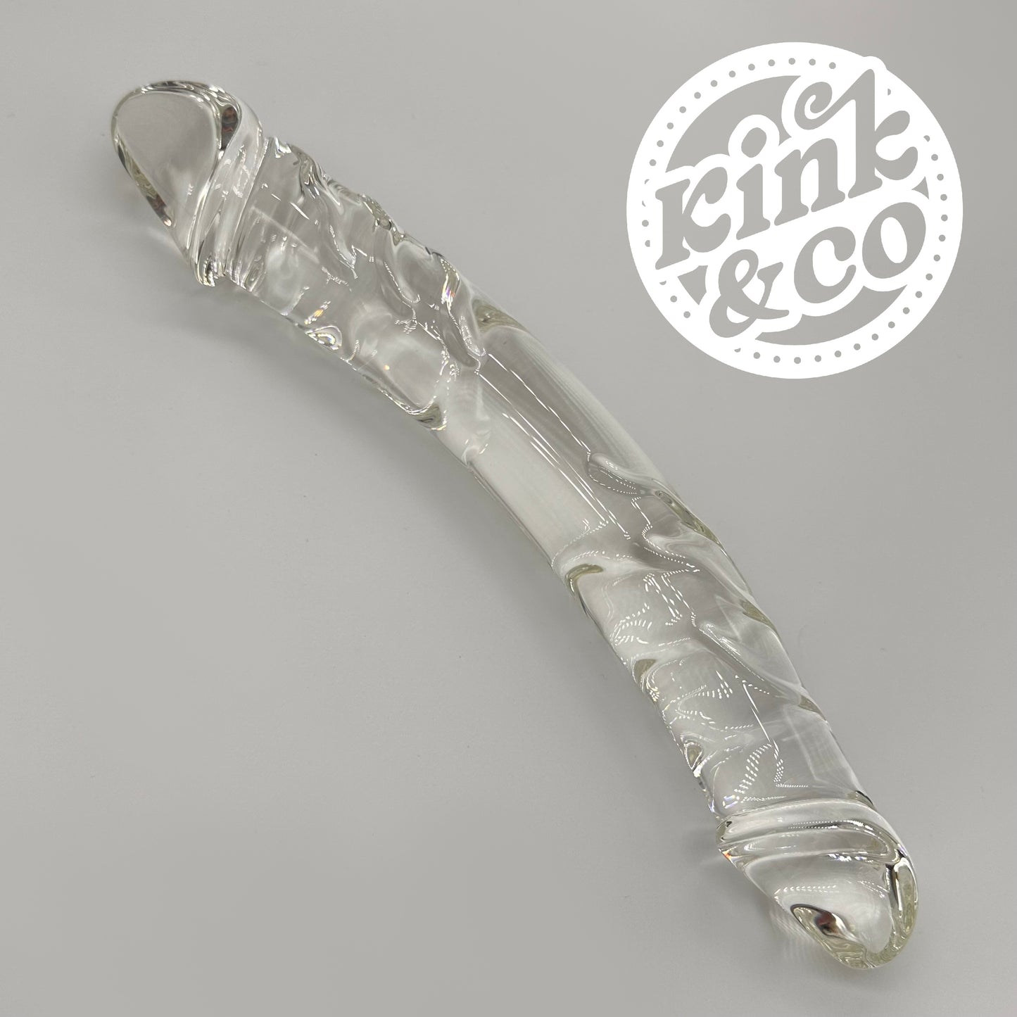 Goliath Glass Double-Ended Dildo with Textured Body