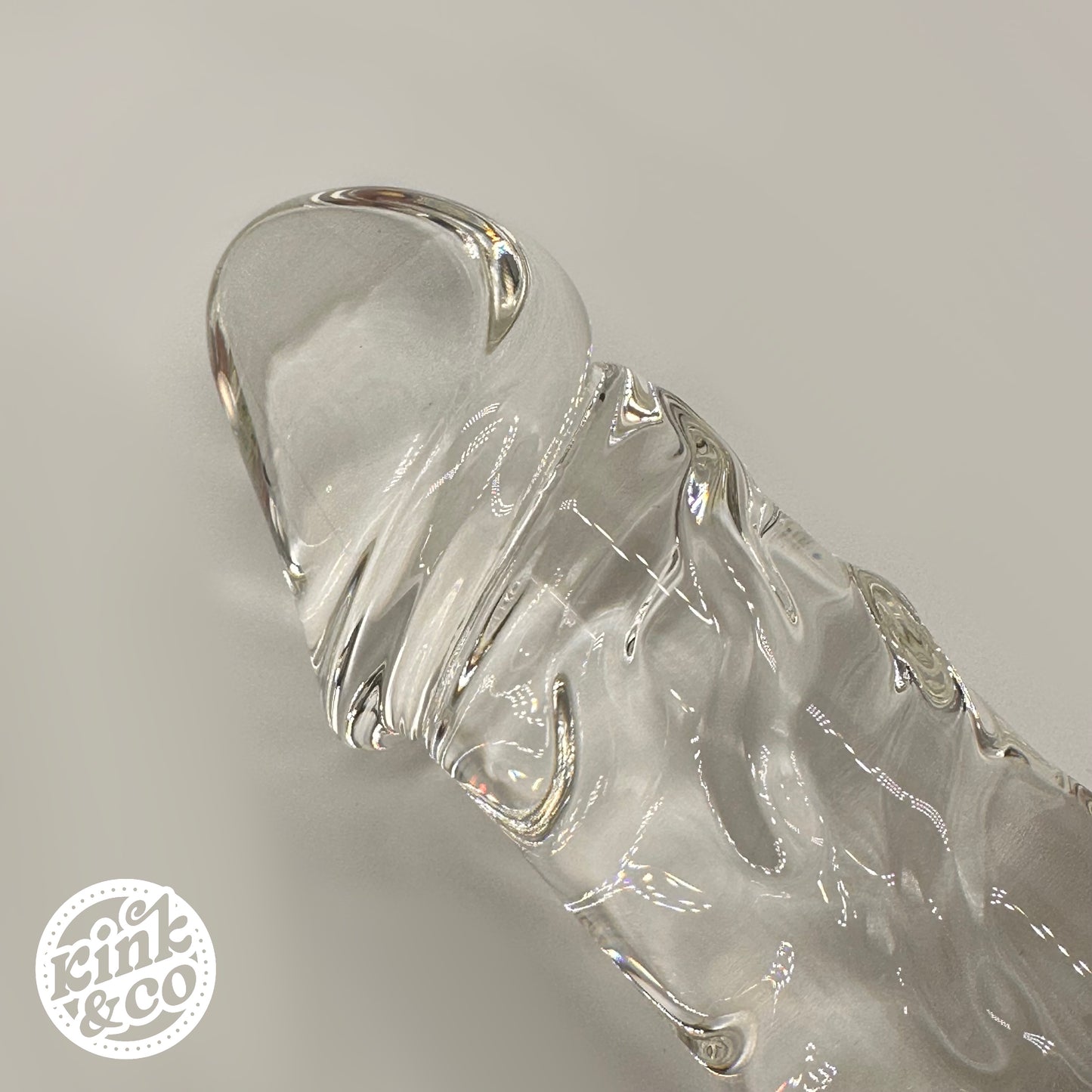 Goliath Glass Double-Ended Dildo with Textured Body