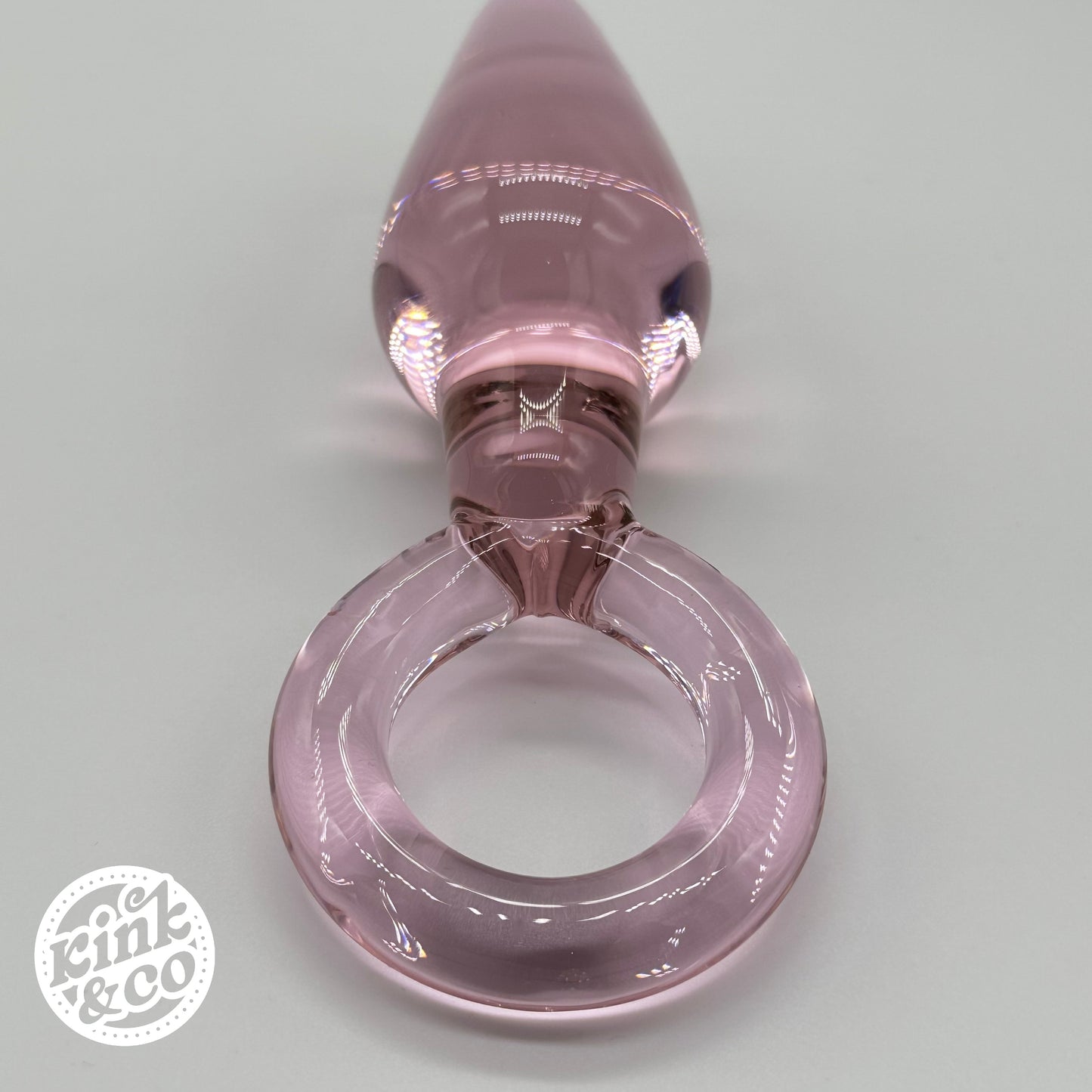 Butt Plug Pink Teardrop Bulb with Ring Handle - By Kink&Co