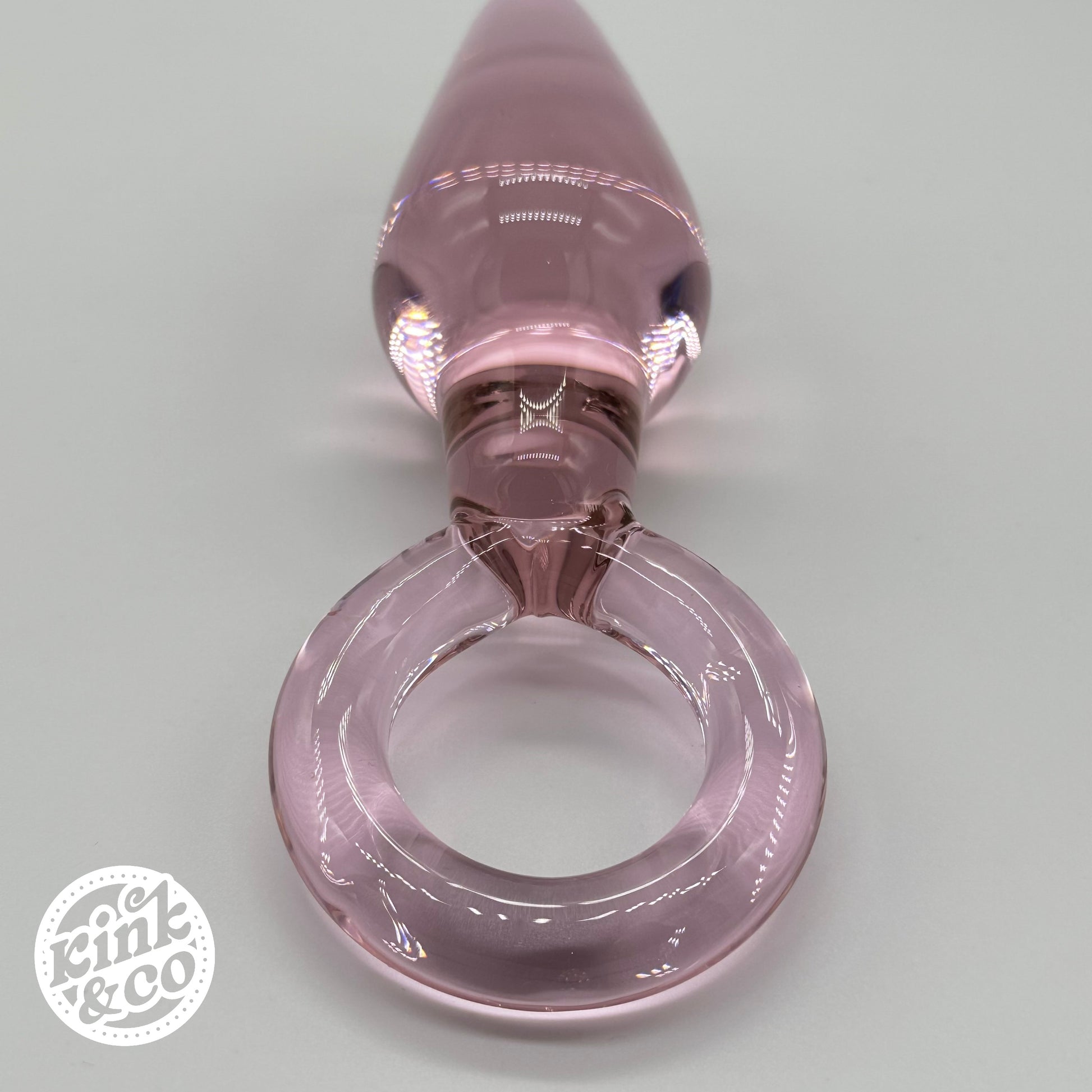 Butt Plug Pink Teardrop Bulb with Ring Handle - By Kink&Co