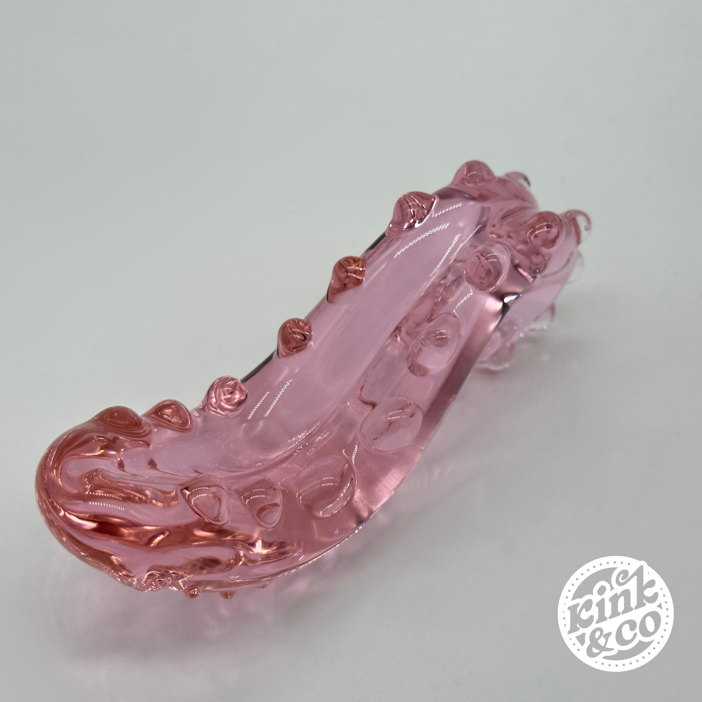 Textured Pink Tentacle Glass Dildo