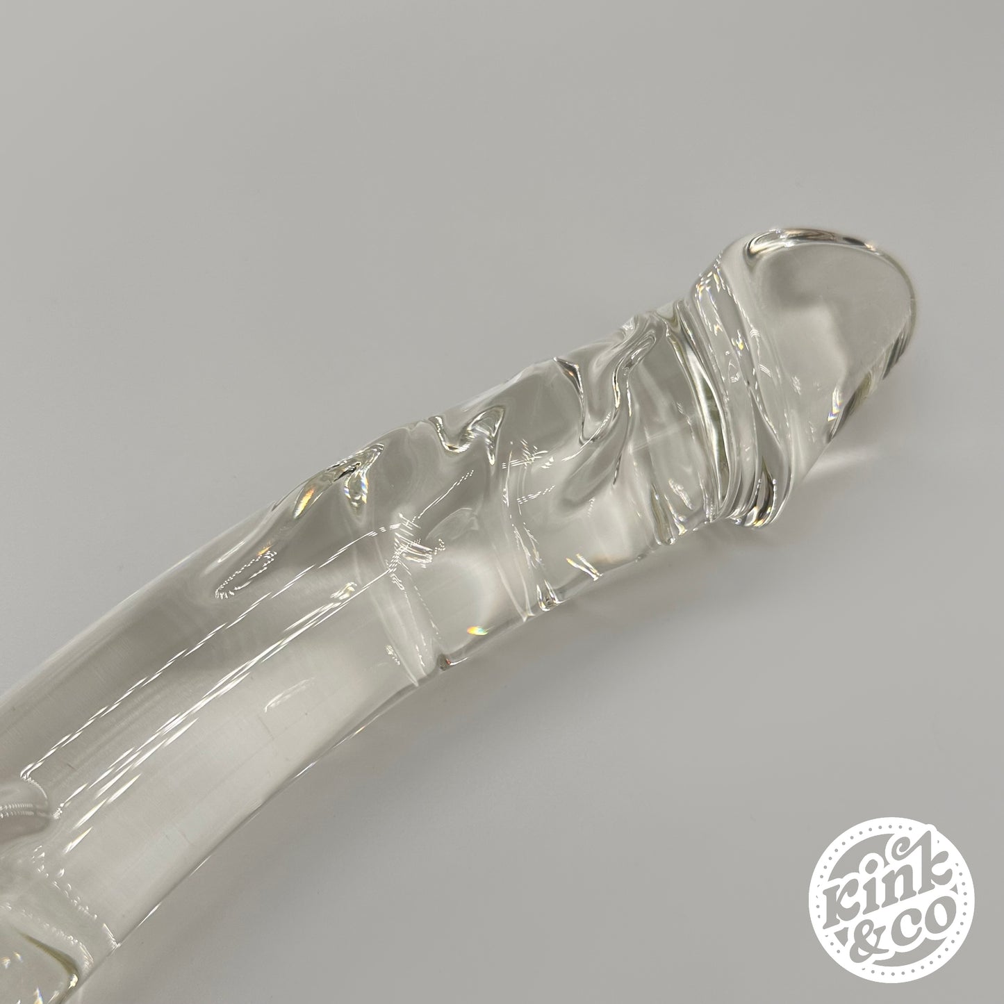 Goliath Glass Double-Ended Dildo with Textured Body