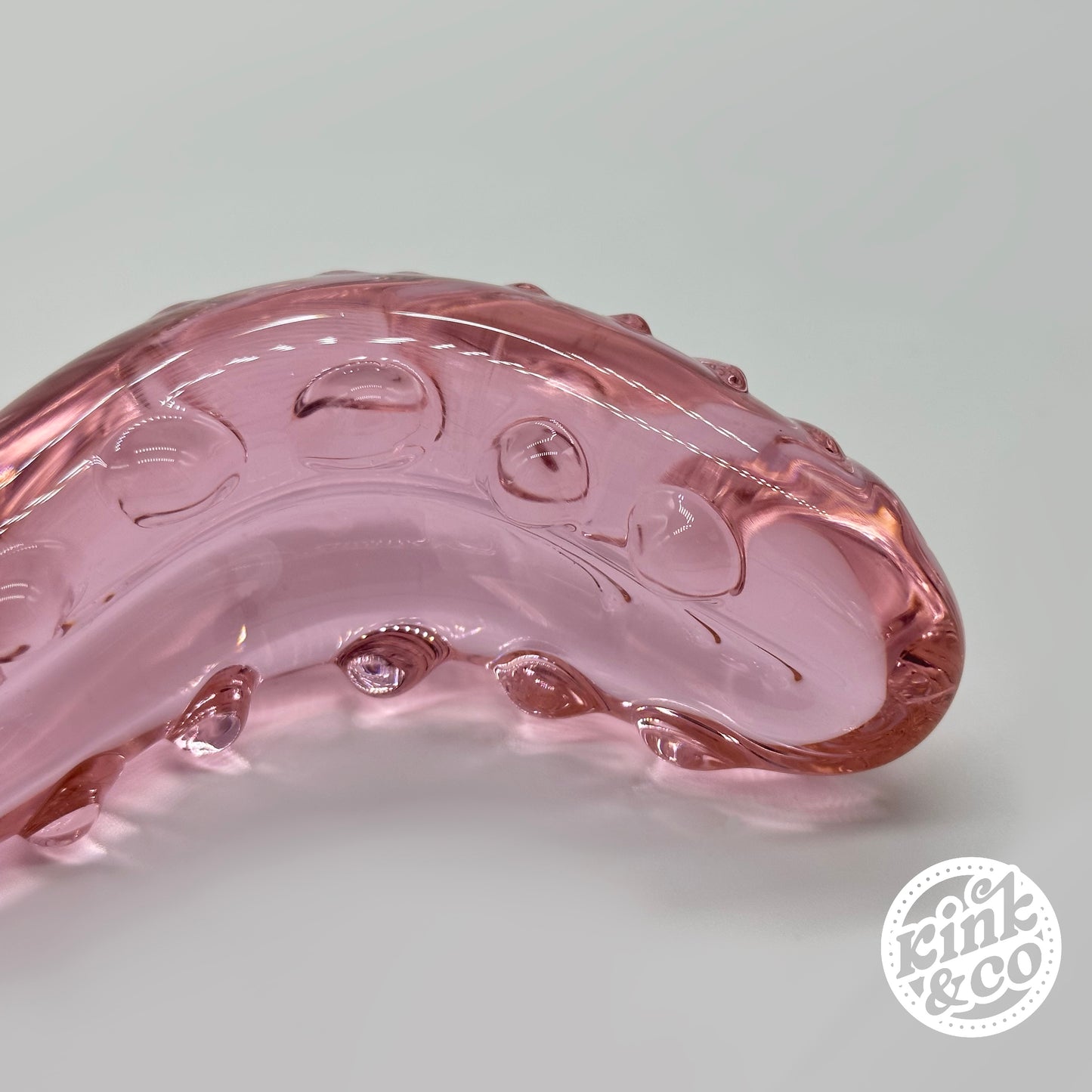 Textured Pink Tentacle Glass Dildo